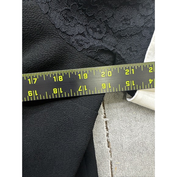 Karl Lagerfeld Dress 14‎ Black Lace Pearl Collar Contrast Sleeve Mod Style - Picture 6 of 9